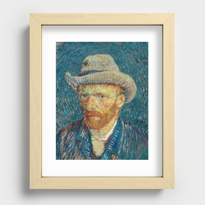 Self-Portrait with Grey Felt Hat, 1887 by Vincent van Gogh Recessed Framed Print