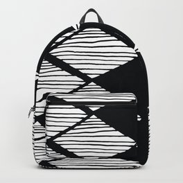Mid-Century Modern Diamond-Style Black White Geometric Pattern  Backpack