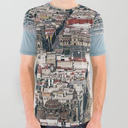 Mexico Photography - Mexico City Seen From Above All Over Graphic Tee