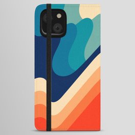 Retro 70s and 80s Abstract Art Mid-Century Waves  iPhone Wallet Case