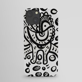 Bubble Graffiti Creature Black and White Art iPhone Case