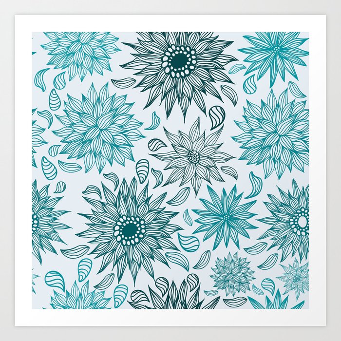 Seamless flower pattern Art Print