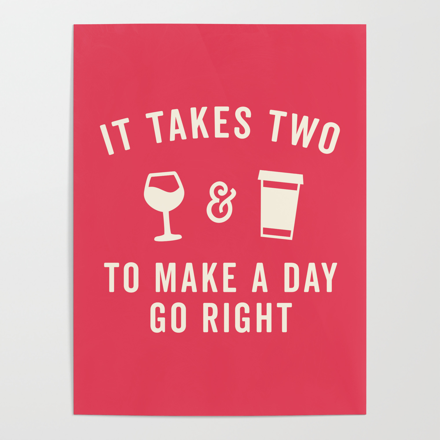Coffee And Wine Quotes Wine & Coffee Funny Quote Poster By Envyart | Society6