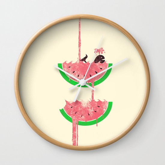 watermelon falls Wall Clock