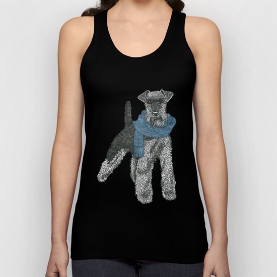 Welsh Terrier, Blue Unisex Tank Top