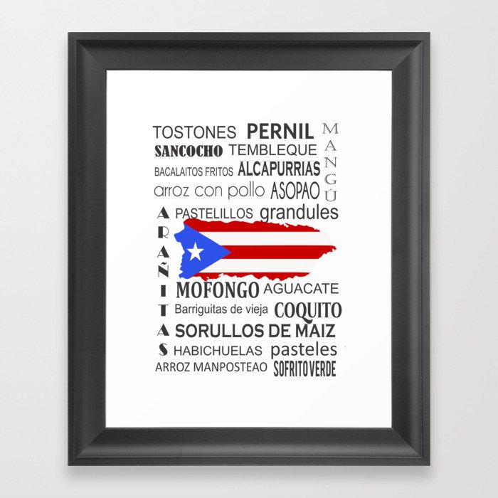 Puerto Rican foodie & boricua  cousine  Framed Art Print