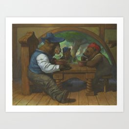 The Three Bears Eating Porridge Art Print