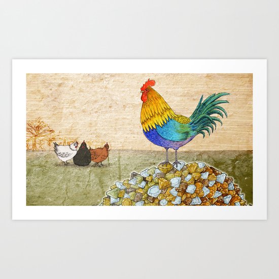 The Cockerel and The Jewel Art Print
