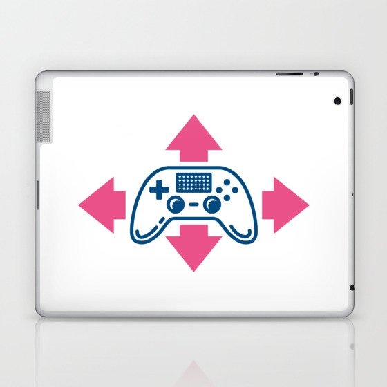 Linear gamepad design for video gamers Laptop & iPad Skin