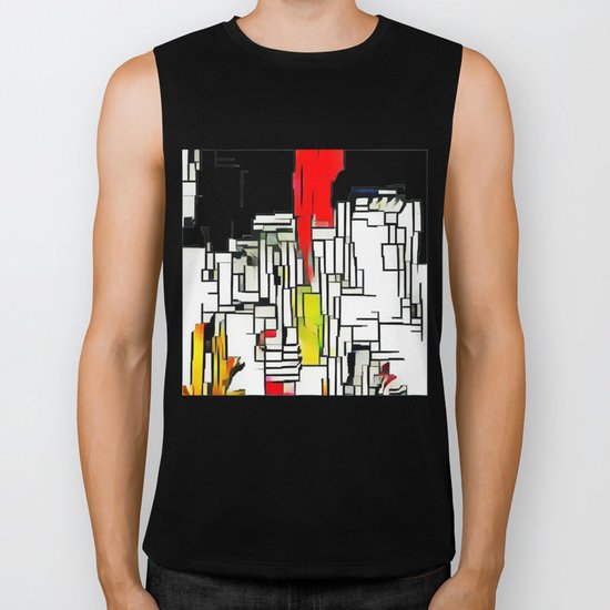 City in the summer Biker Tank