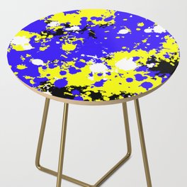 Ukraine Artwork Series - Blue And Yellow Splatter Art Side Table