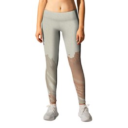 Simple Peach Biege Abstract over Canvas Leggings