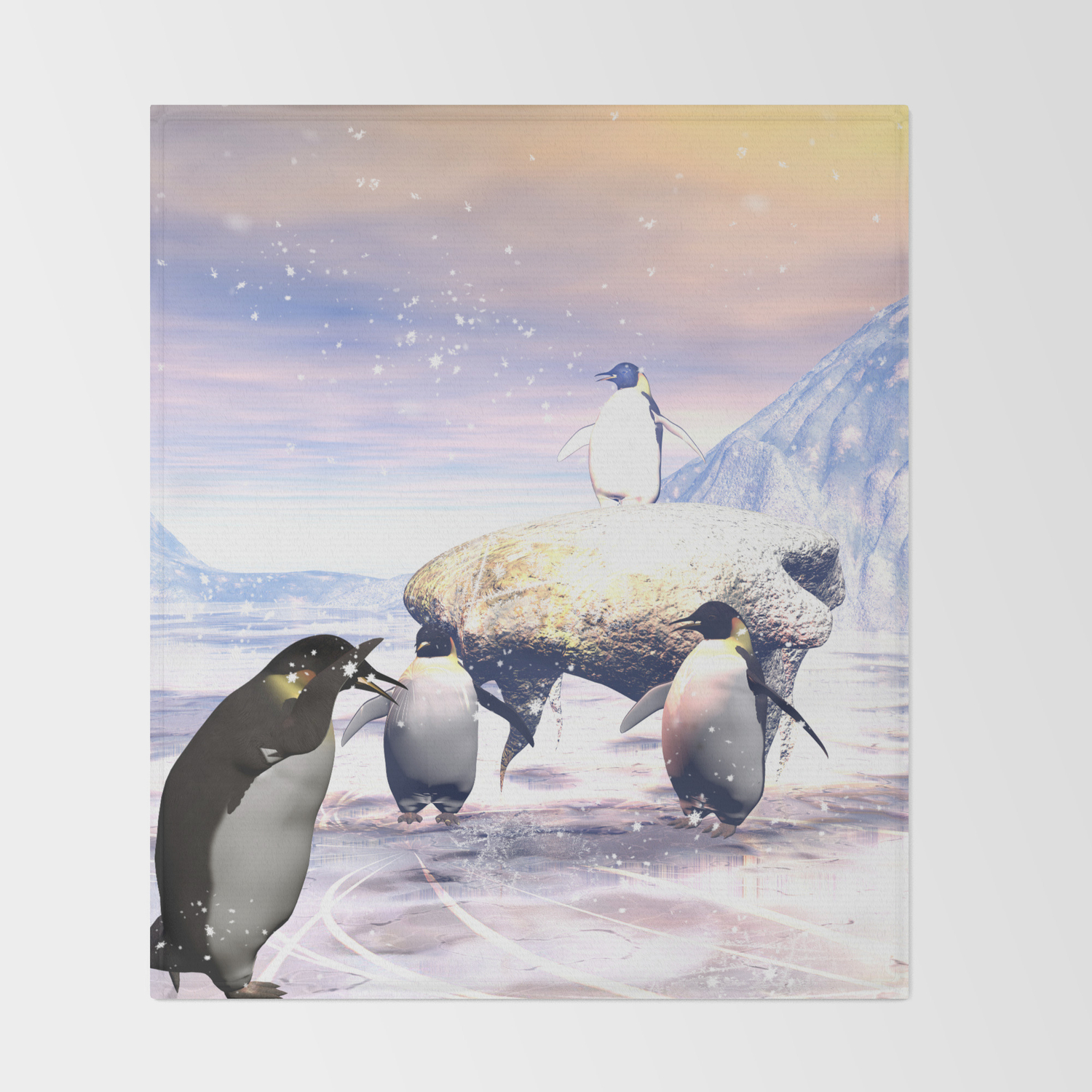 Funny Penguins Throw Blanket By Nicky2342 Society6