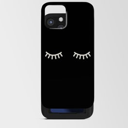Eyelashes | Black & White Sleeping Eyes iPhone Card Case