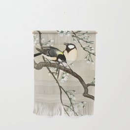 Birds on a Cherry Tree  - Vintage Japanese Woodblock Print Art Wall Hanging