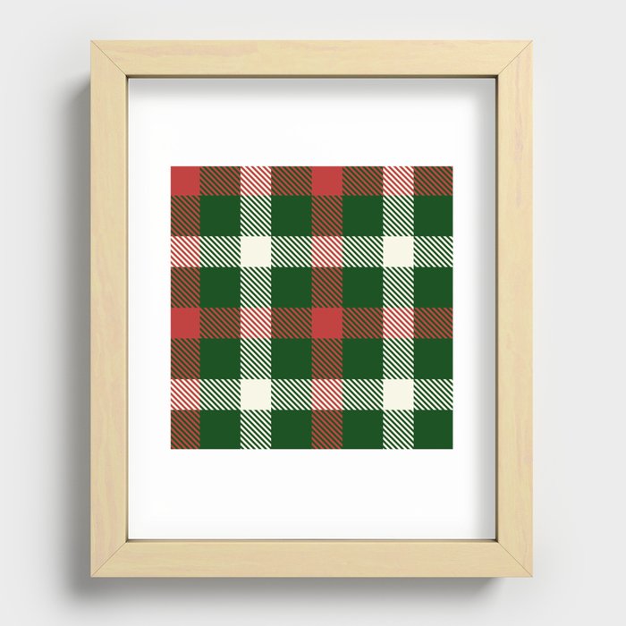 Christmas Tartan Seamless Pattern 10 Recessed Framed Print