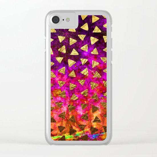 Triangles golden foil Clear iPhone Case