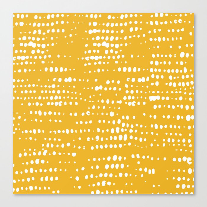 Abstract Spotted Pattern in Yellow Canvas Print