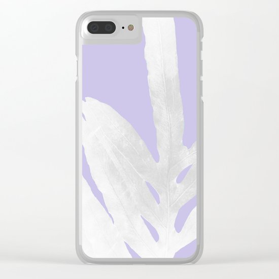 Green Fern on Lavender Inverted Clear iPhone Case