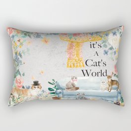It's A Cats World Rectangular Pillow
