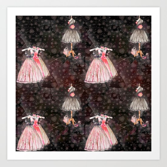 Black dress fashion #5 Art Print