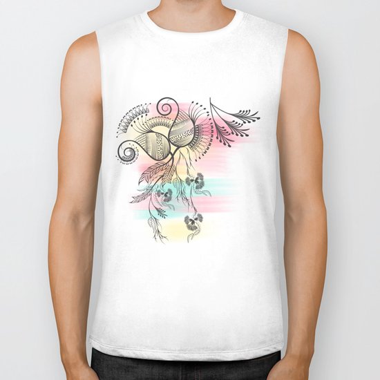 Decorative Floral Biker Tank