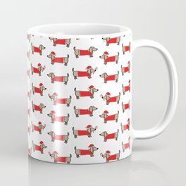 Christmas dachshund pattern Coffee Mug | Dog, Xmas, Sausagedog, Drawing, Dachshund, Handdrawn, Dachshundpattern, Children, Cute, Present 