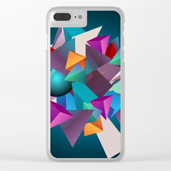 3D Geometric Clear iPhone Case
