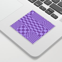 Glitchy Checkers // Purple Sticker