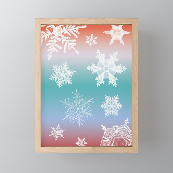 Dreamy rainbow snowflakes #2 Framed Mini Art Print