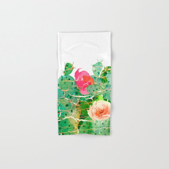 scratched cactus Hand & Bath Towel