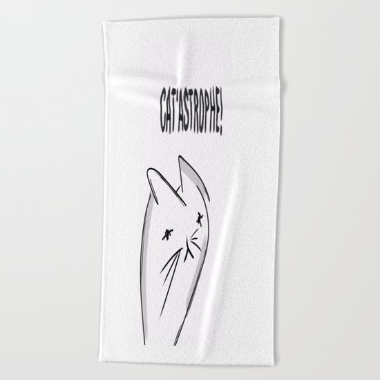 It's a Cat 'astrophe!!! Beach Towel