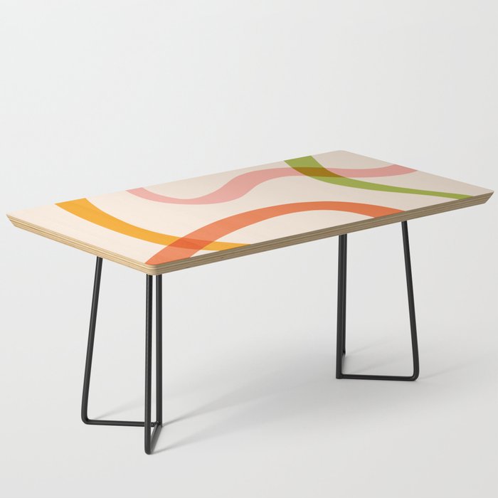Boho Abstract Colorful Shapes Warm Colors Coffee Table