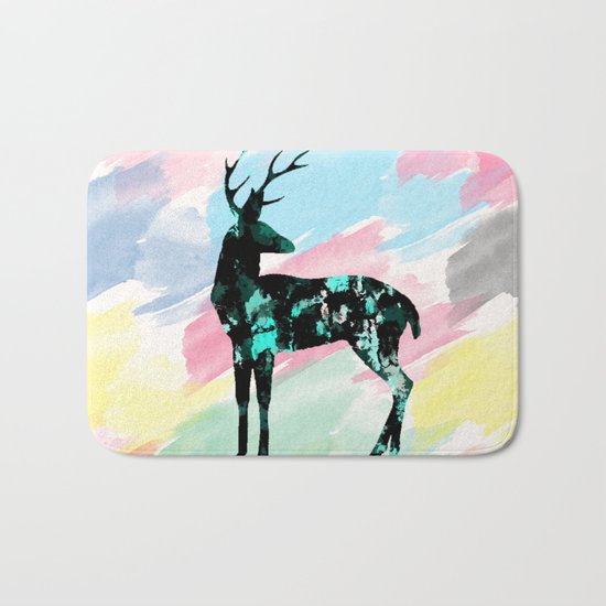 Abstract Deer Bath Mat