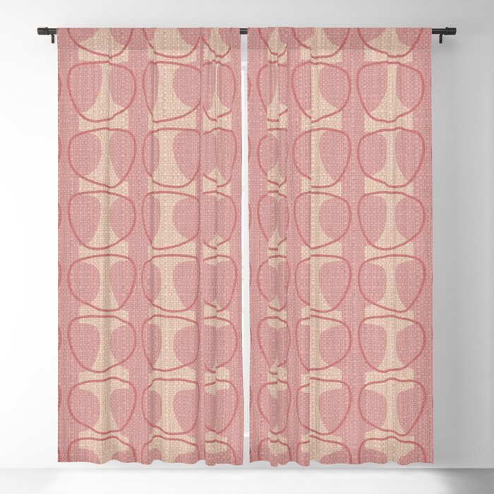 Mid Century Modern Abstract Ovals in Pink and Blush Pink Blackout Curtain