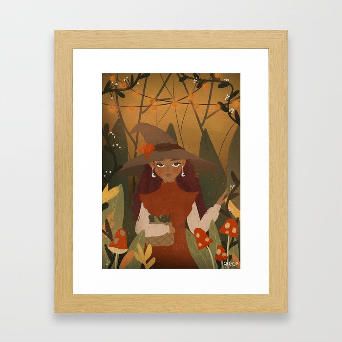 autumn witch   Framed Art Print