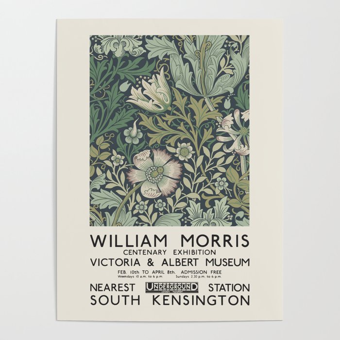 William Morris - Exhibition poster for The Victoria and Albert Museum, London, 1934 Poster