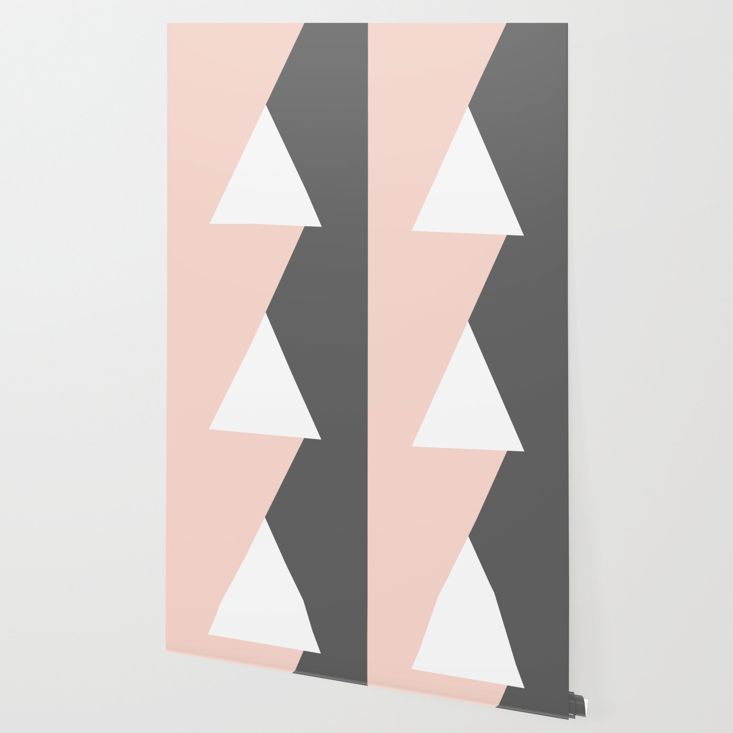 Elegant Blush Pink Grey Geometric Triangles Wallpaper By Naughtycat Society6