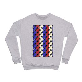 Blue red and white eyes pattern Crewneck Sweatshirt