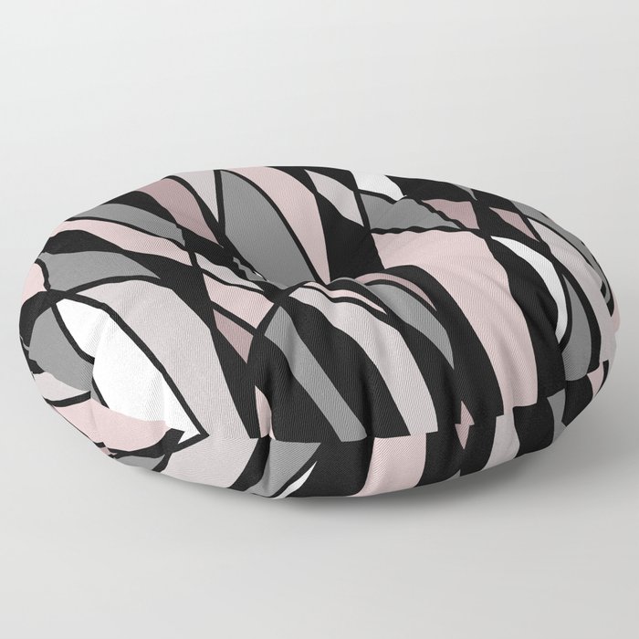 Abstract Mosaic (Pink, Grey, White) Floor Pillow