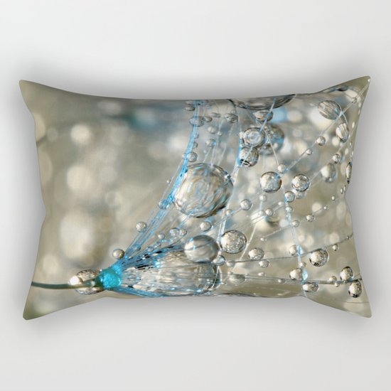 Cyan & Gold Rectangular Pillow