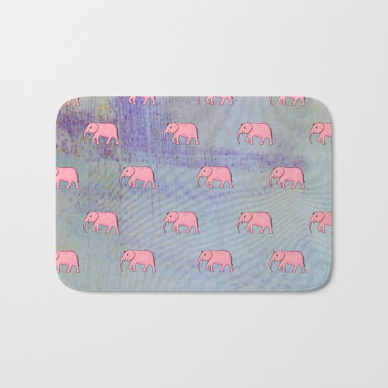elephants on an abstract background Bath Mat