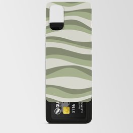 Wavy Lines Pattern Sage Green and Light Beige Android Card Case