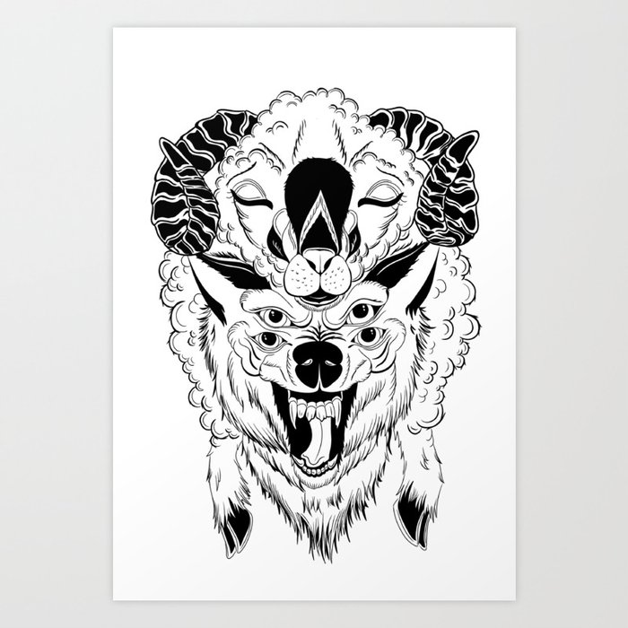 The Wolf In Sheep S Clothing Art Print By Wild Kat Society6