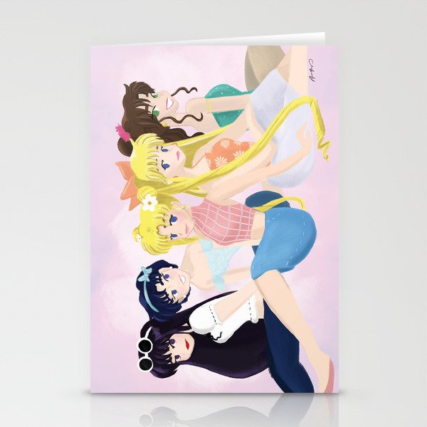 Trendy Sailor Scouts Stationery Cards