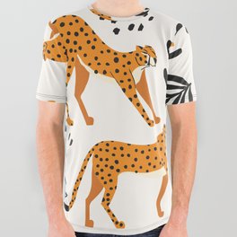 Cheetahs pattern on white All Over Graphic Tee