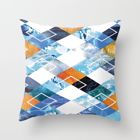 Argyle Aquarium Throw Pillow