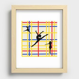 Dancing like Piet Mondrian - New York City I. Red, yellow, and Blue lines on the light yellow background Recessed Framed Print