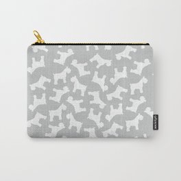 Silver Schnauzers - Simple Dog Silhouettes Pattern Carry-All Pouch