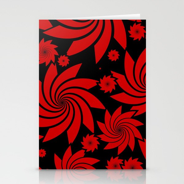 red Swirls Stationery Cards
